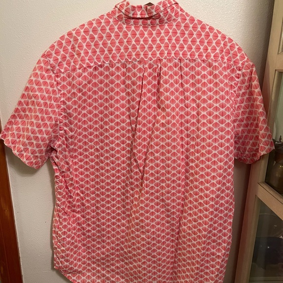 Old navy men’s seashell print short sleeve button down shirt size XL slim cut - Picture 4 of 8